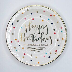 "LET US REJOICE AND BE GLAD" 24 HAPPY BIRTHDAY PAPER PLATES Religious Faith